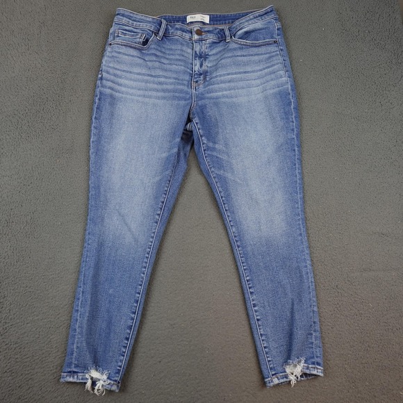 BKE Gabby Jeans Womens 32x27 Blue High Rise Ankle Skinny Curvy Fit Distressed - Picture 1 of 11